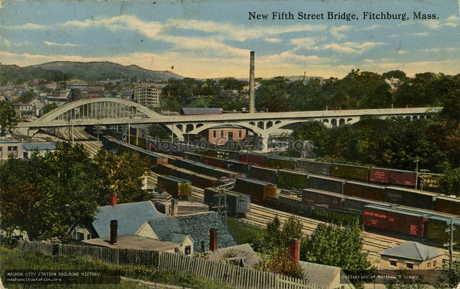 Postcard: New Fifth Street Bridge, Fitchburg, Massachusetts